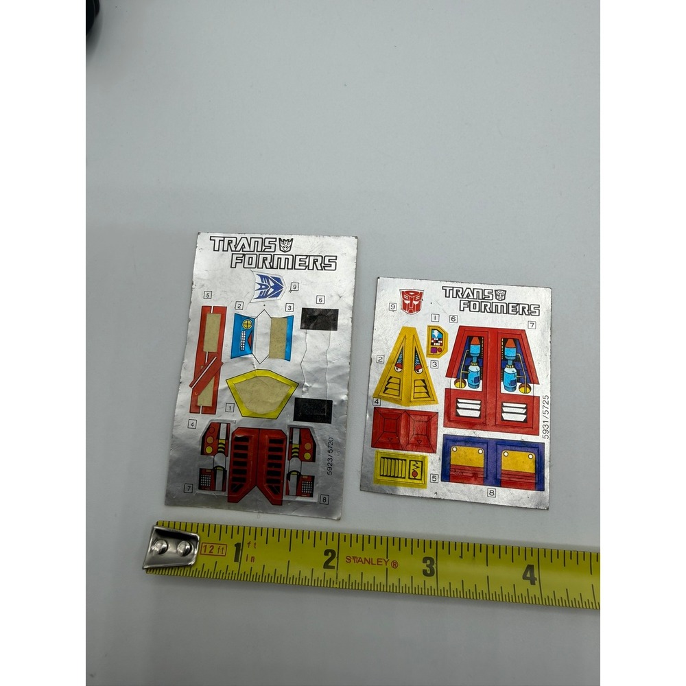 Vintage G1 Transformers Sticker Sheets Autobot Decepticon Foil Decals 5931 5923 - Picture 2 of 11